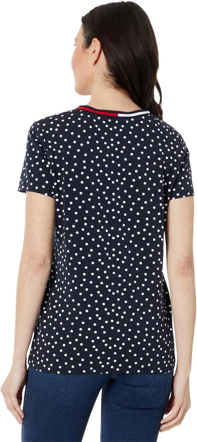 imageTommy Hilfiger Womens Ss Core VNeck Flag Tee SolidSky CaptainBright White