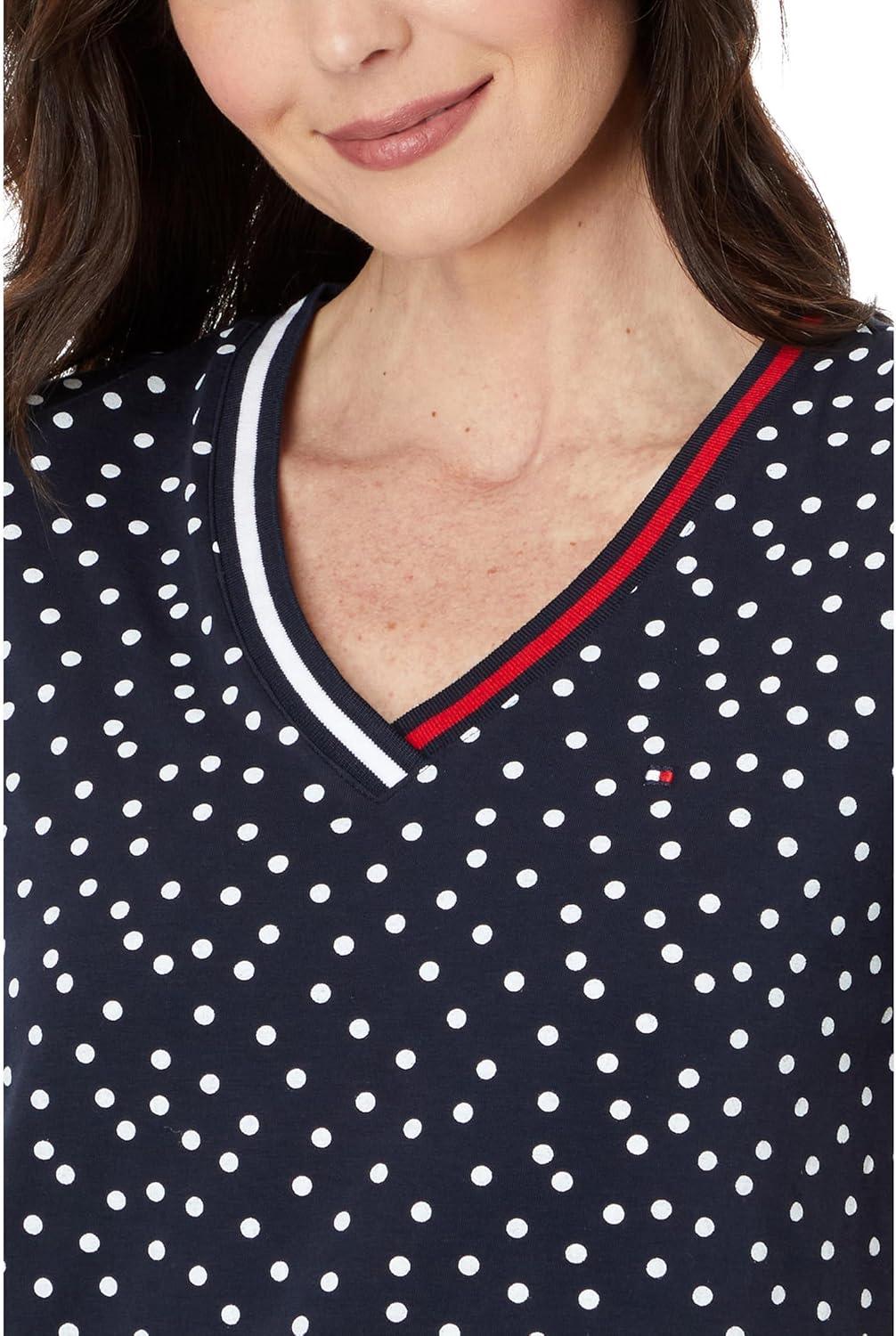 imageTommy Hilfiger Womens Ss Core VNeck Flag Tee SolidSky CaptainBright White