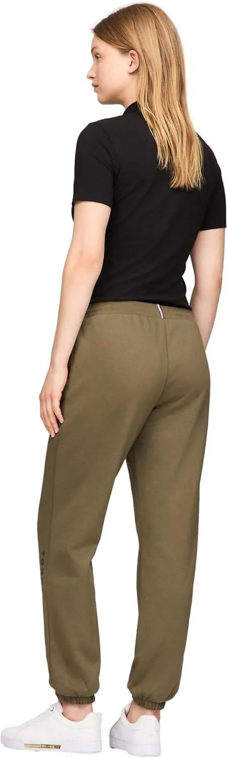 imageTommy Hilfiger Womens Tapered Fleece Jogger SweatpantsArmy Green