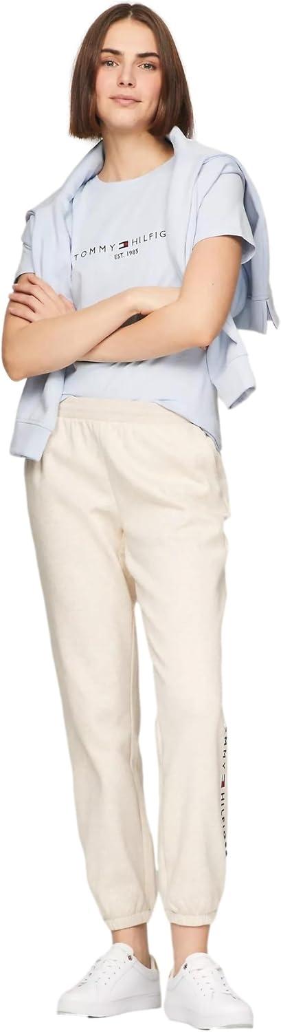 imageTommy Hilfiger Womens Tapered Fleece Jogger SweatpantsBeige Heather