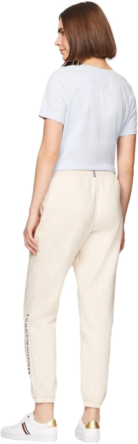 imageTommy Hilfiger Womens Tapered Fleece Jogger SweatpantsBeige Heather