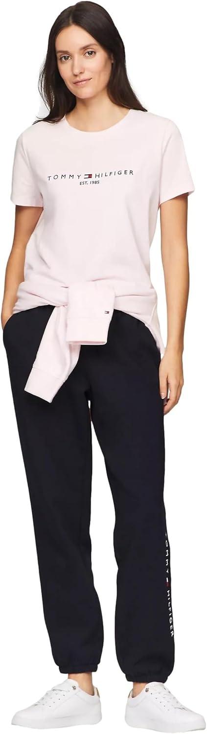 imageTommy Hilfiger Womens Tapered Fleece Jogger SweatpantsDesert Sky Navy