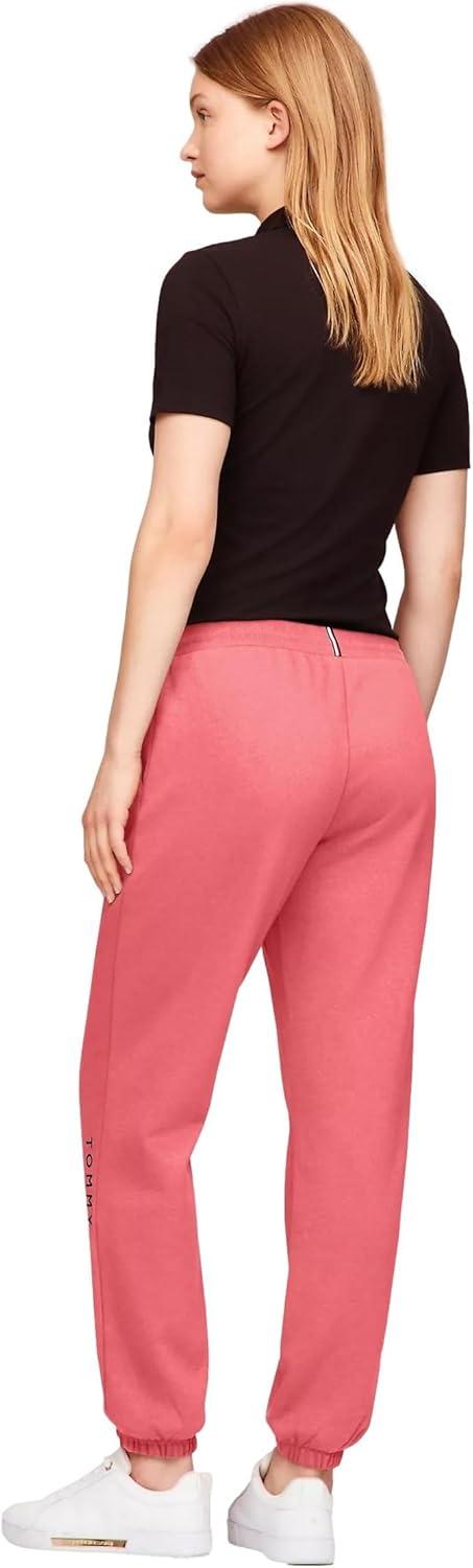 imageTommy Hilfiger Womens Tapered Fleece Jogger SweatpantsLight Crimson