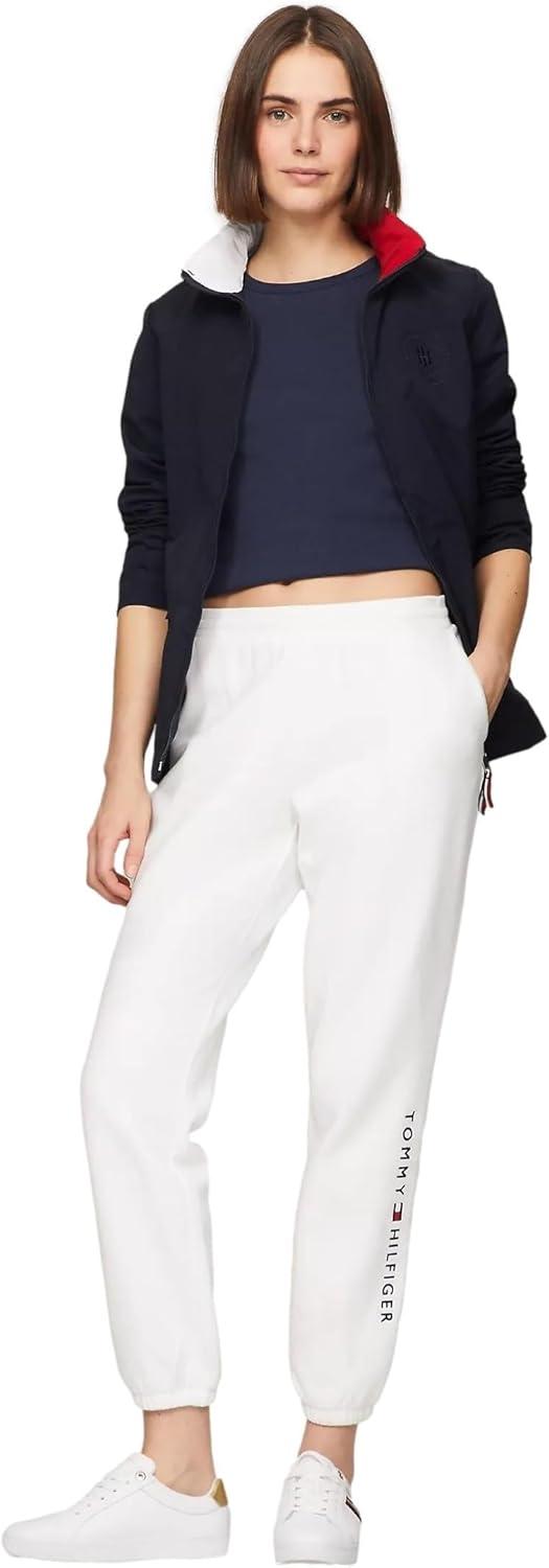 imageTommy Hilfiger Womens Tapered Fleece Jogger SweatpantsOptic White