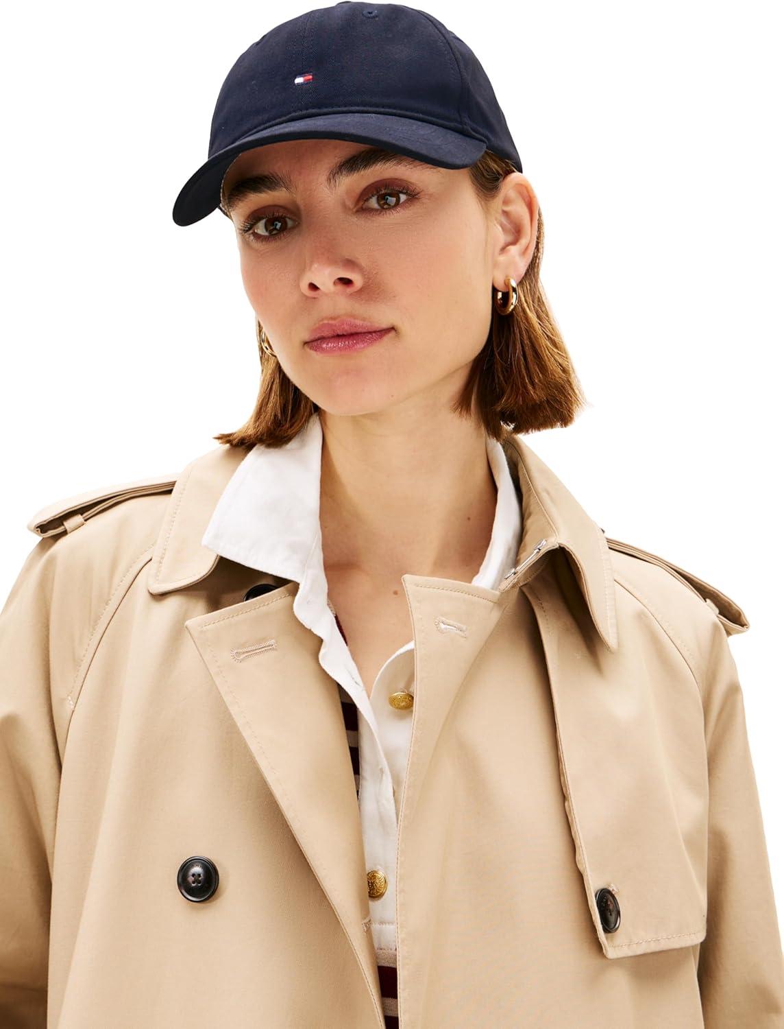 imageTommy Hilfiger Womens Tommy Hilfiger Hats for Women Cotton Logo Adjustable Baseball CapSpace Blue