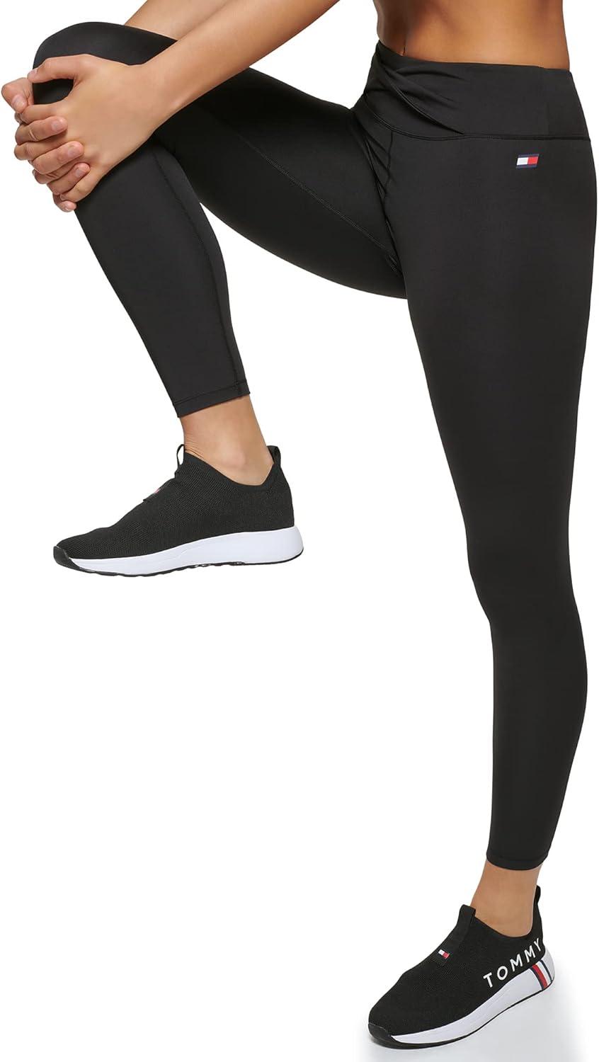 imageTommy Hilfiger Womens Twist Front High Rise 78 LeggingBlack