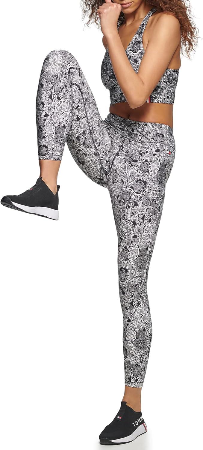 imageTommy Hilfiger Womens Twist Front High Rise 78 LeggingBlack Combo