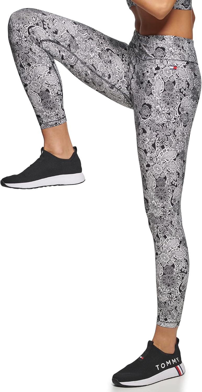 imageTommy Hilfiger Womens Twist Front High Rise 78 LeggingBlack Combo