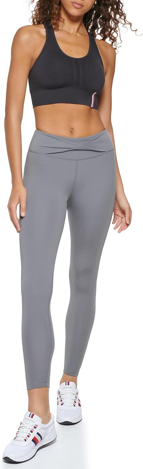 imageTommy Hilfiger Womens Twist Front High Rise 78 LeggingSteel Grey