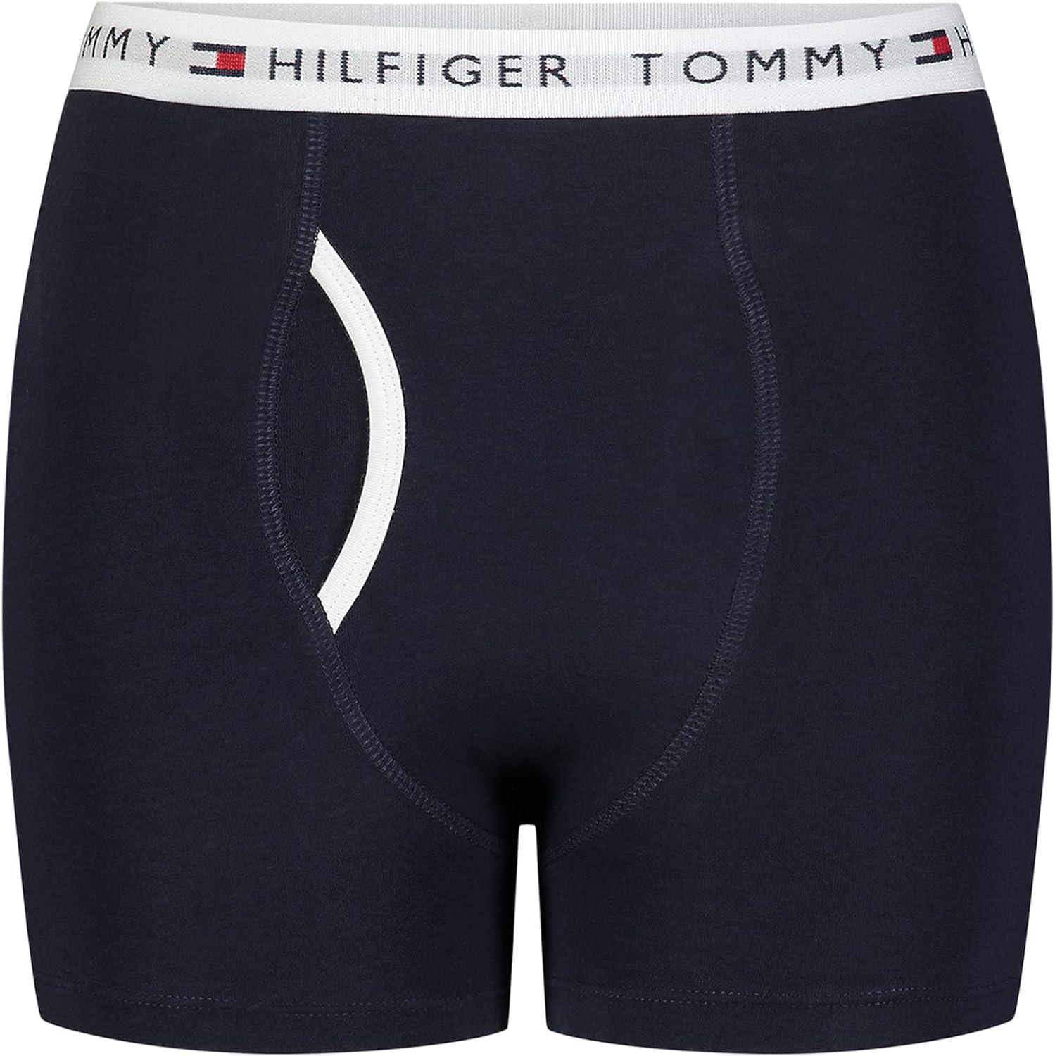 imageTommy Hilfiger boys Boxer Brief UnderwearSolid GreyNavy 2pack