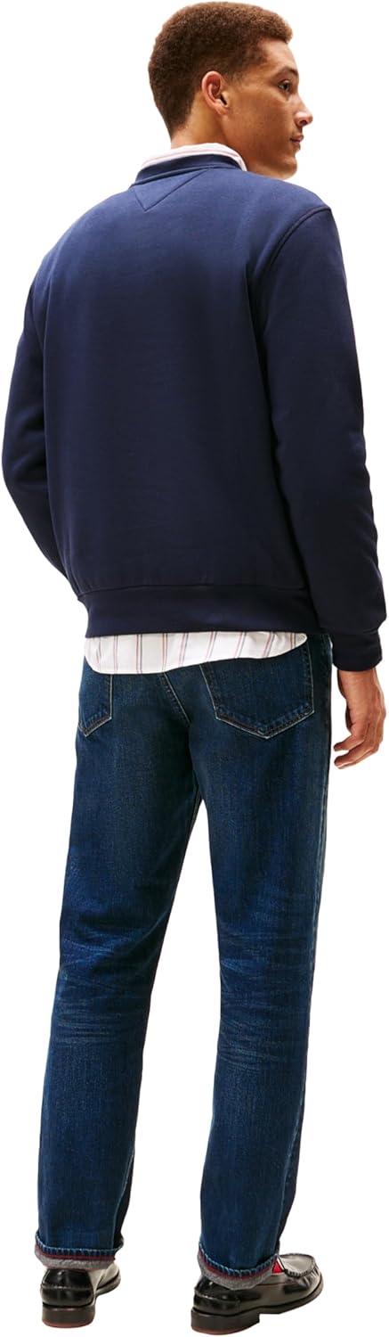 imageTommy Hilfiger mens Medium Weight Cotton Crewneck Sweatshirt With Printed Arch LogoDesert Sky