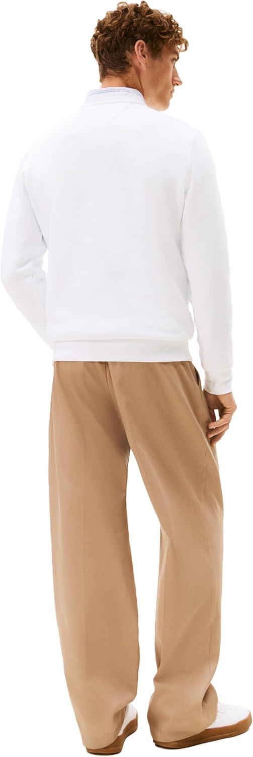 imageTommy Hilfiger mens Medium Weight Cotton Crewneck Sweatshirt With Printed Arch LogoWhite