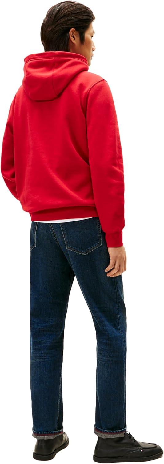 imageTommy Hilfiger mens Medium Weight Cotton Hoodie Sweatshirt With Embroidered LogoMedium Red