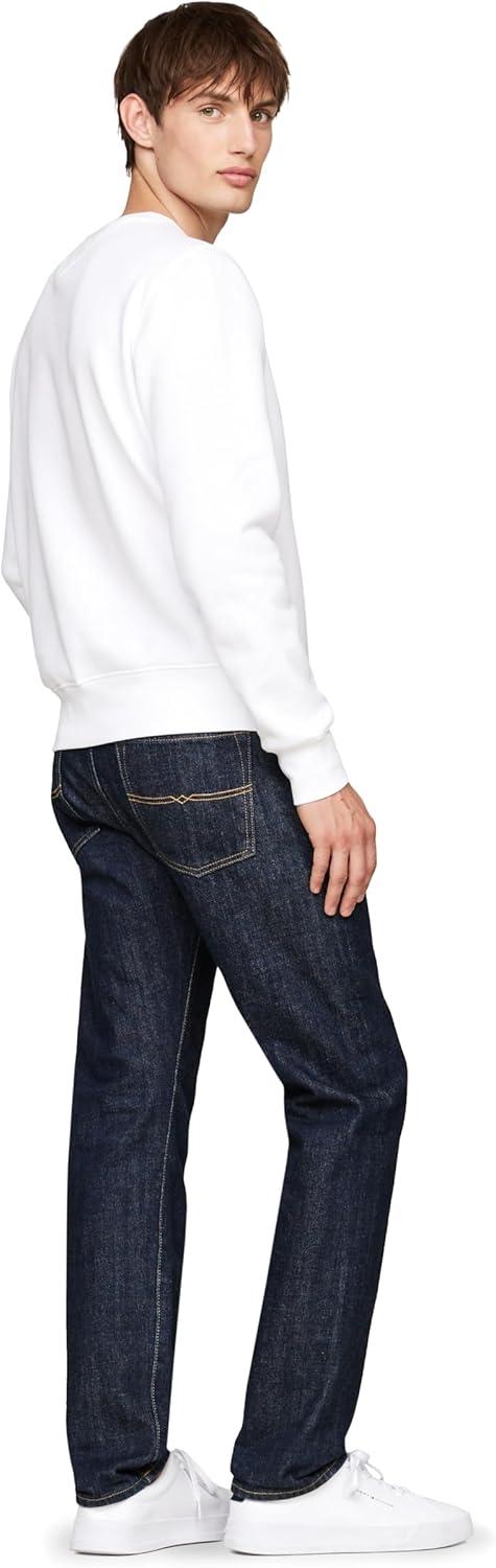 imageTommy Hilfiger mens Medium Weight Crewneck Sweatshirt With Embroidered Flag LogoWhite