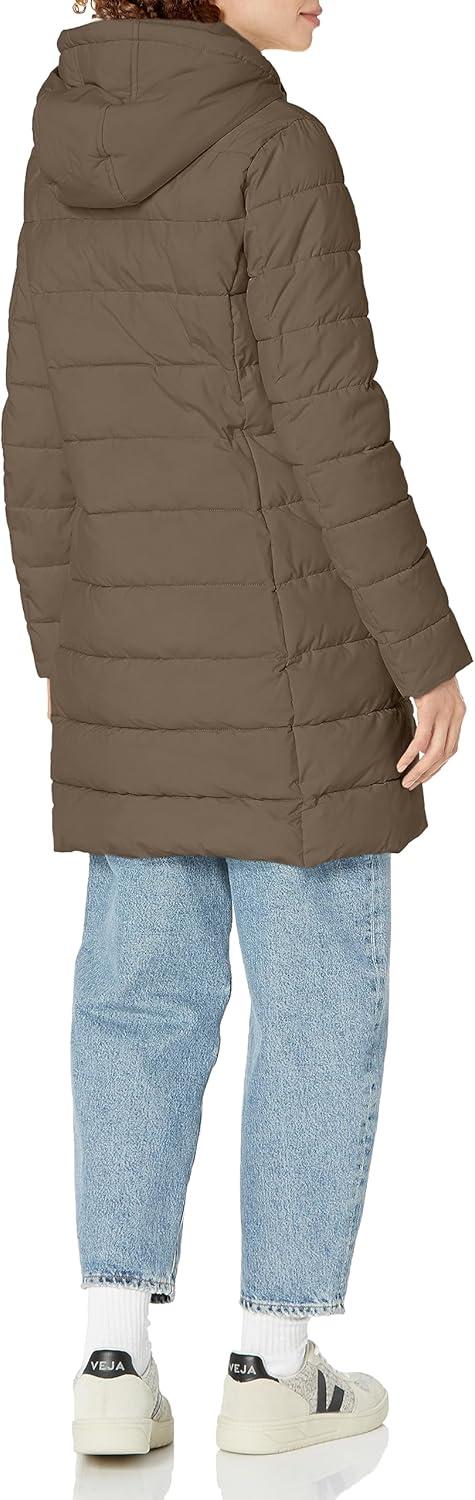 imageTommy Hilfiger women Solid Long Puffer Untrimmed Hood Long JacketJuniper