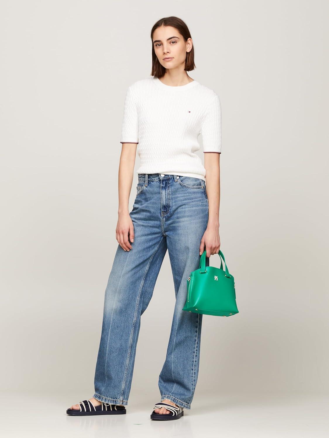 imageTommy Hilfiger womens Modern Tote Bag With ZipperOrnamental Green
