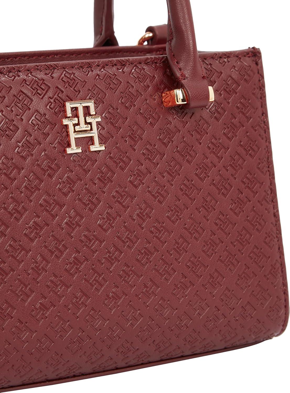 imageTommy Hilfiger womens Monogram Mini Tote Bag With Removable Crossbody StrapRaspberry Truffle