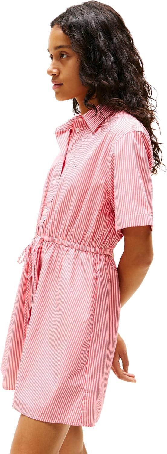 imageTommy Jeans Womens Casual Shirt Dress with Mini StripeAmour Stripe
