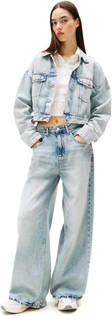 imageTommy Jeans womens Lightweight Trucker Cropped Jean JacketDenim Light