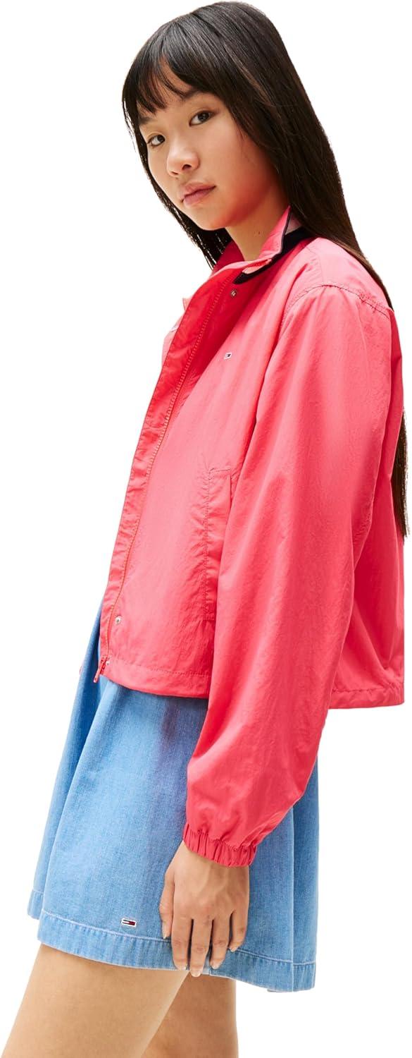 imageTommy Jeans womens Lightweight Varsity Windbreaker Jacket With Logo DetailAmour