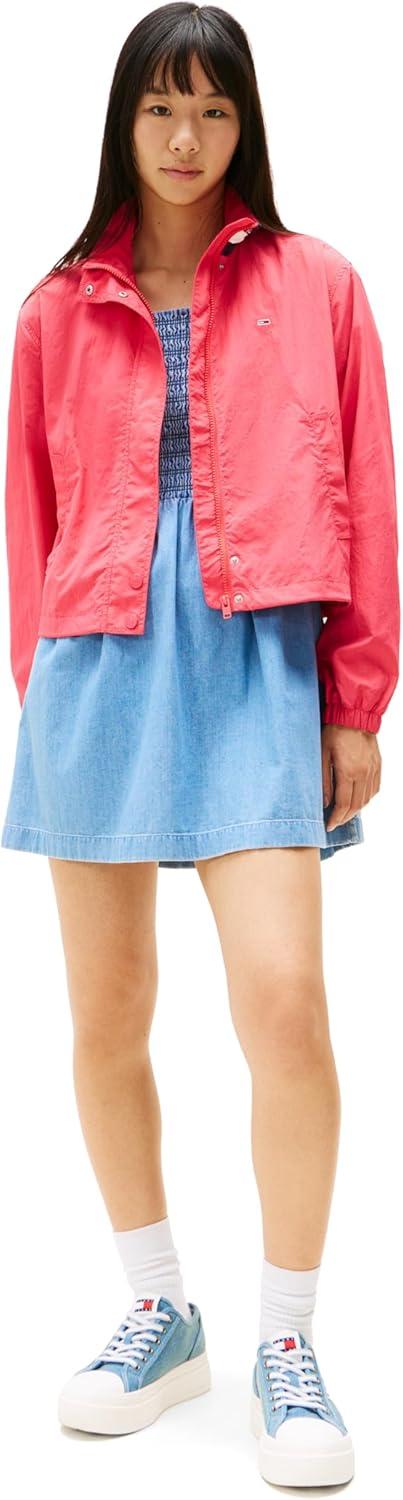 imageTommy Jeans womens Lightweight Varsity Windbreaker Jacket With Logo DetailAmour