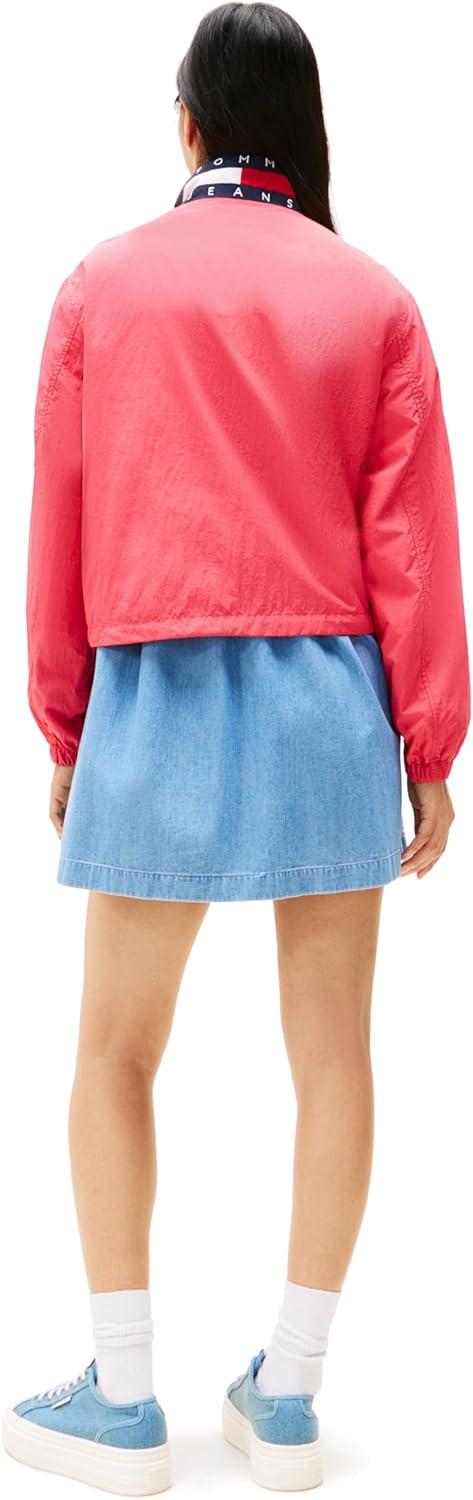 imageTommy Jeans womens Lightweight Varsity Windbreaker Jacket With Logo DetailAmour