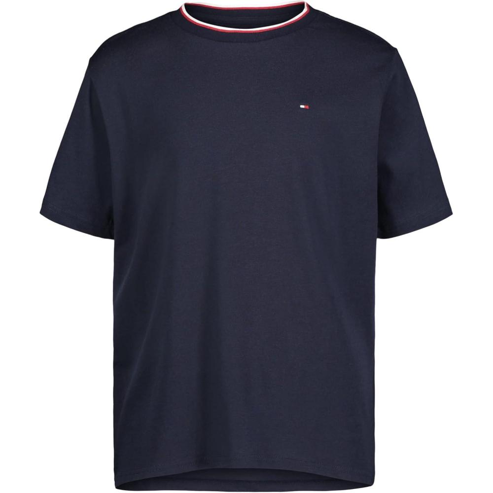 imageTommy Hilfiger Boys Legacy Short Sleeve Yd Ringer Crew Neck TShirtClassic Navy Blazer