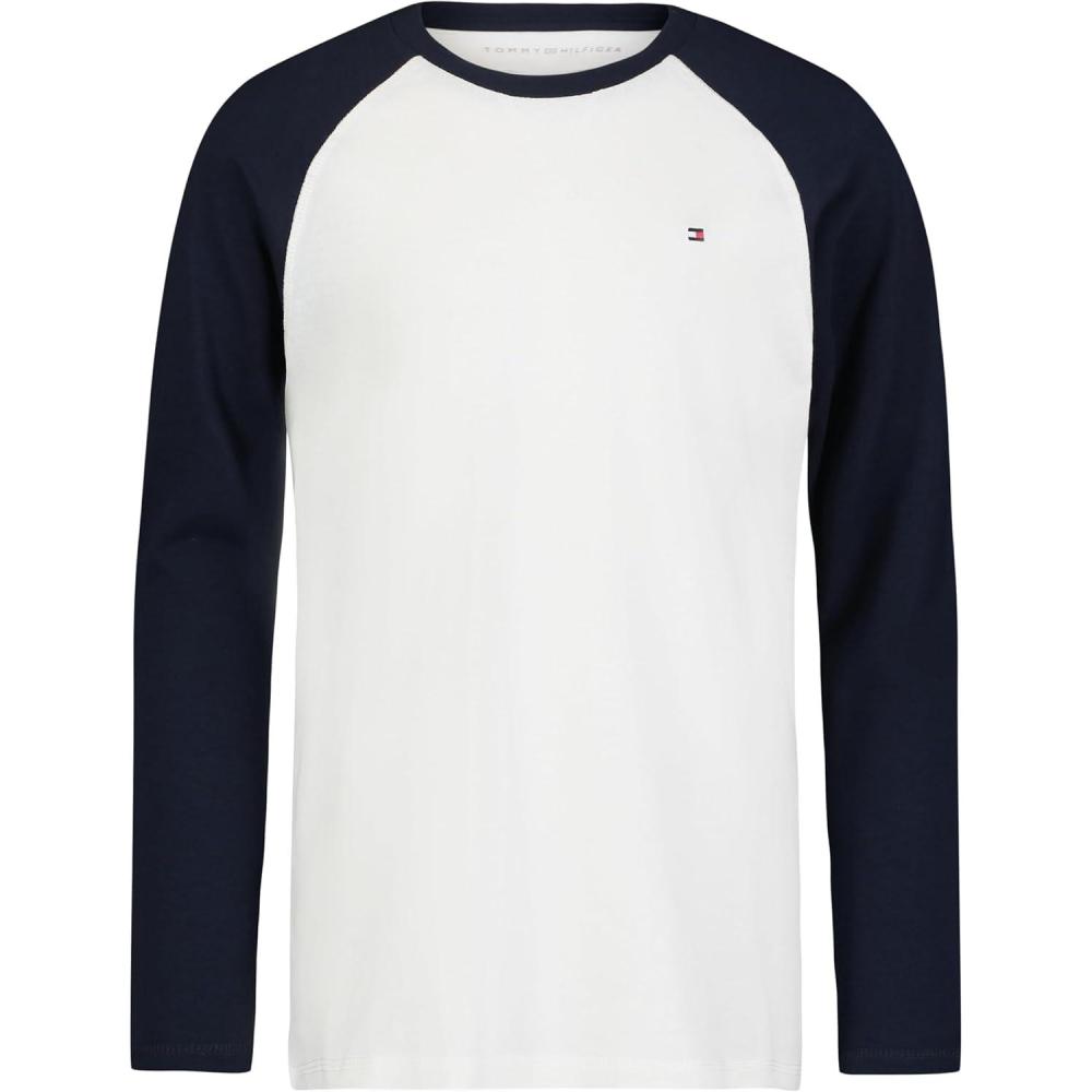 imageTommy Hilfiger Boys Long Sleeve Crew Neck TShirtRaglan Ecru