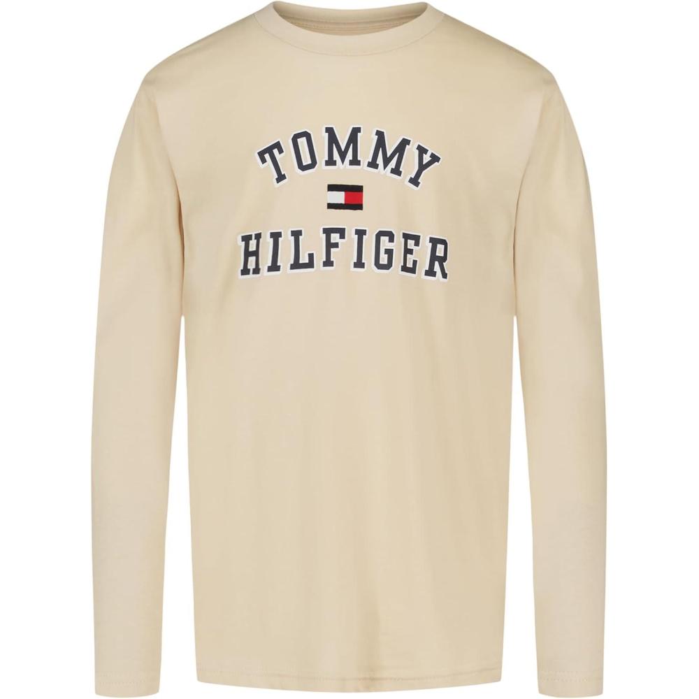 imageTommy Hilfiger Boys Long Sleeve Crew Neck TShirtVarsity Fog