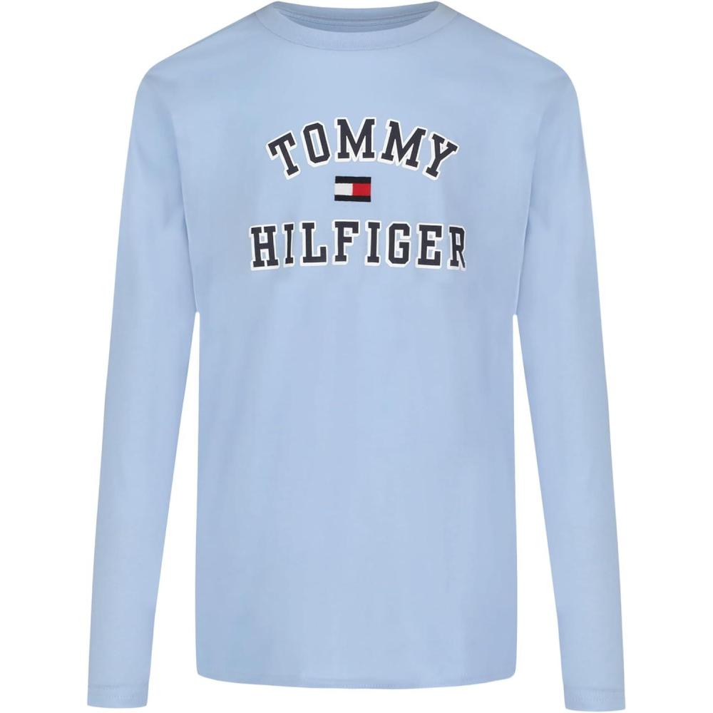 imageTommy Hilfiger Boys Long Sleeve Crew Neck TShirtVarsity Soft Chambray