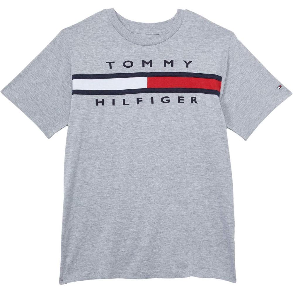 imageTommy Hilfiger Boys Signature Flag Tee Big Kids Grey Heather LG 1618 Big Kids