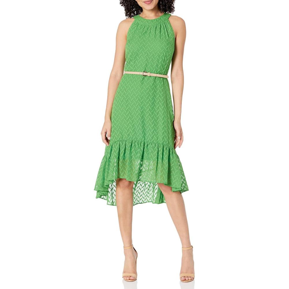 imageTommy Hilfiger Hydrangea Sketch HighLow Halter Neck DressNew Leaf