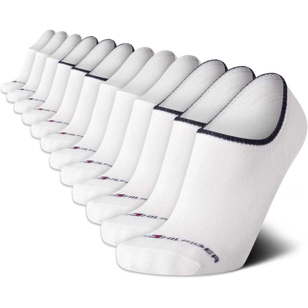 imageTommy Hilfiger Mens Athletic Socks Cushion No Show Socks 12 PackWhite