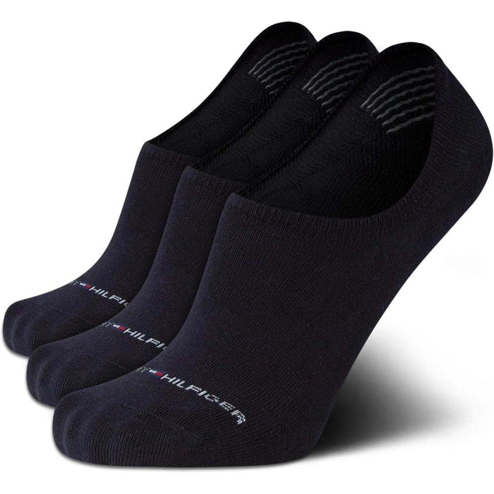 imageTommy Hilfiger Mens No Show Socks  3 Pack Soft Cotton Blend Ankle Socks for Men  Ultra Low Cut Liners for Loafers SneakersNavy