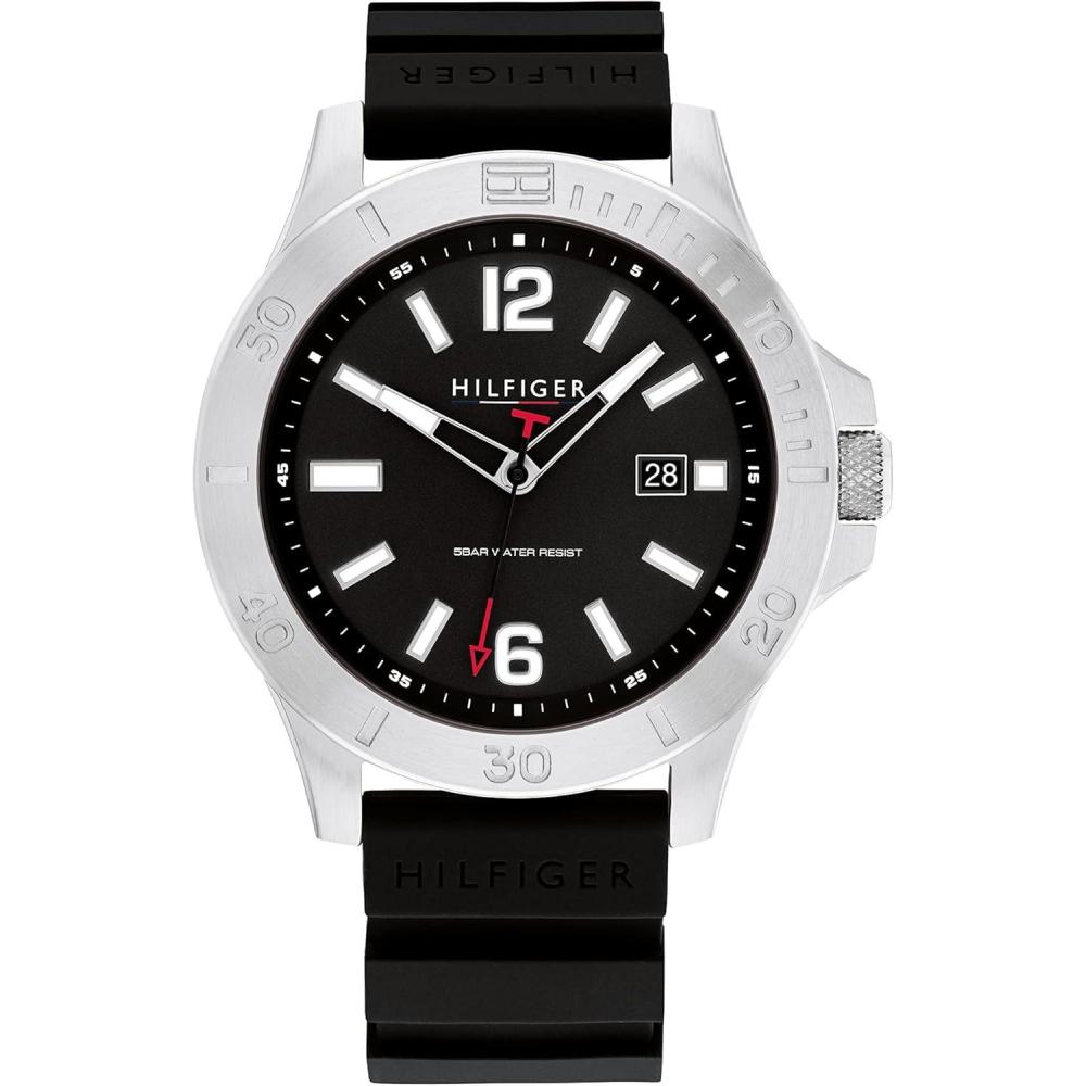 imageTommy Hilfiger Mens Preppy Stainless Steel Quartz Watches  Effortlessly StylishBlack
