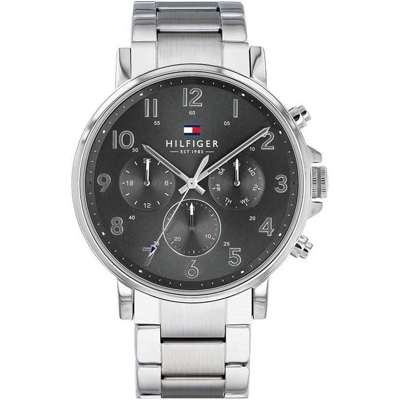 imageTommy Hilfiger Mens Quartz Dress Watch Stainless Steel Case and Bracelet Elegant Timepiece for Formal Wear Gift for Him Packaging May VarySilver
