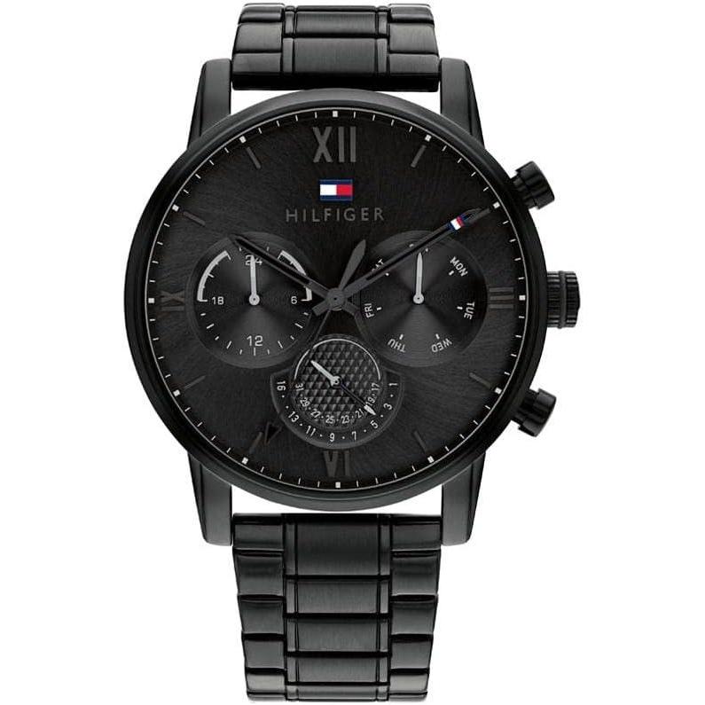 imageTommy Hilfiger Mens Quartz Multifunction Stainless Steel and Link Bracelet Watch Color Black Model 1791879Black
