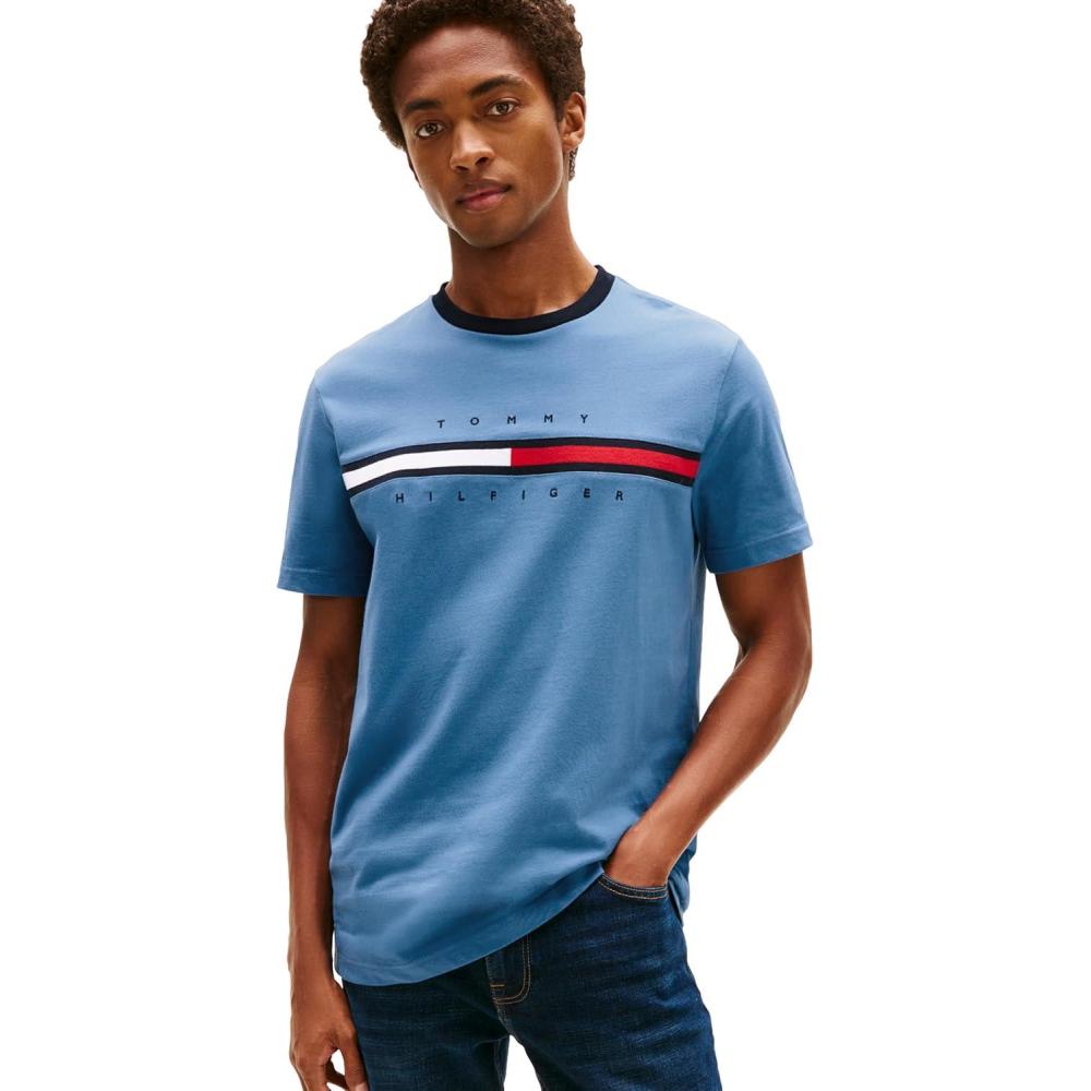 imageTommy Hilfiger Mens Short Sleeve Tino TShirtDull Cobalt Aa