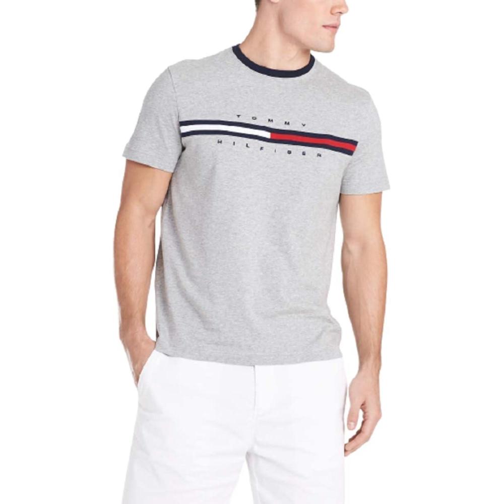 imageTommy Hilfiger Mens Short Sleeve Tino TShirtGrey Heather