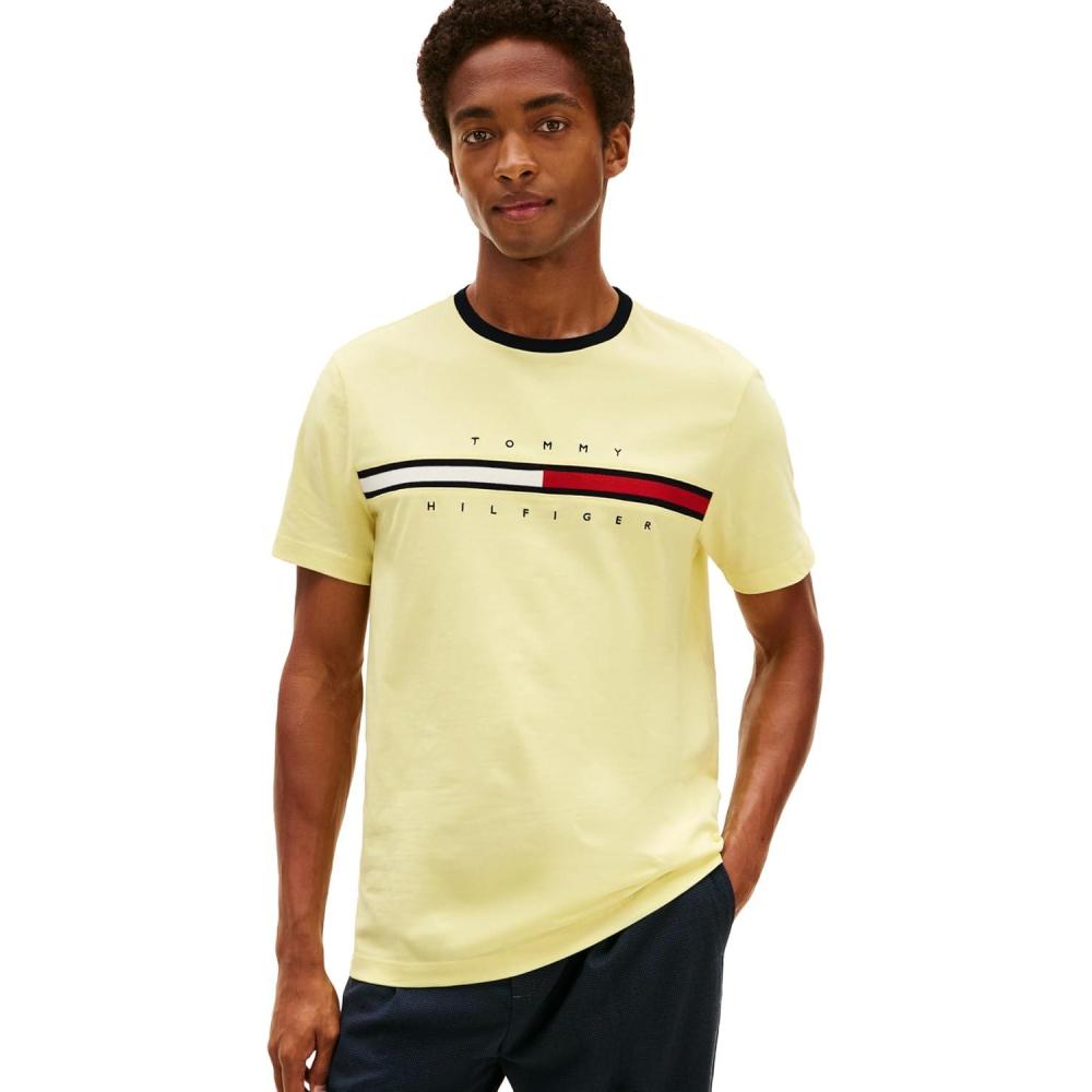 imageTommy Hilfiger Mens Short Sleeve Tino TShirtWax Yellow