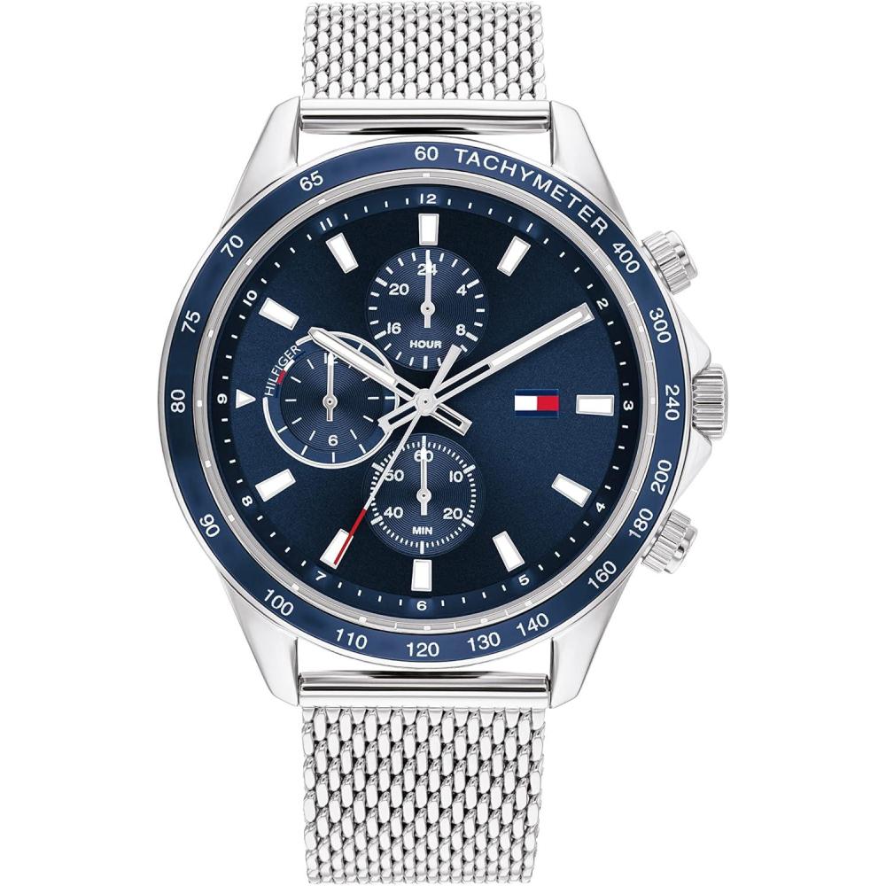 imageTommy Hilfiger Mens Watch with Sunray Dial and SubEyes  Vintage RacingInspired Design  Gift for HimSilver