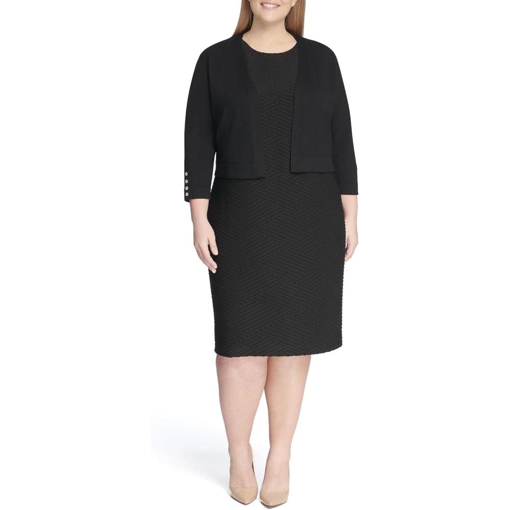 imageTommy Hilfiger Womens Button Sleeve ShrugBlack