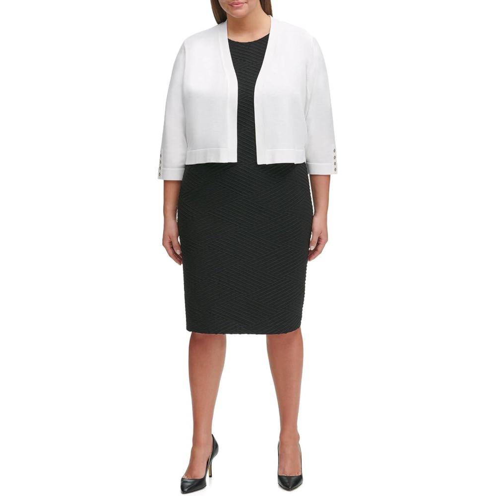 imageTommy Hilfiger Womens Button Sleeve ShrugIvory