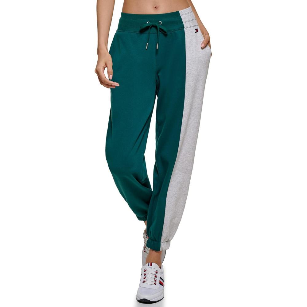 imageTommy Hilfiger Womens Full Leg Logo Fleece Jogger SweatpantsBotanical