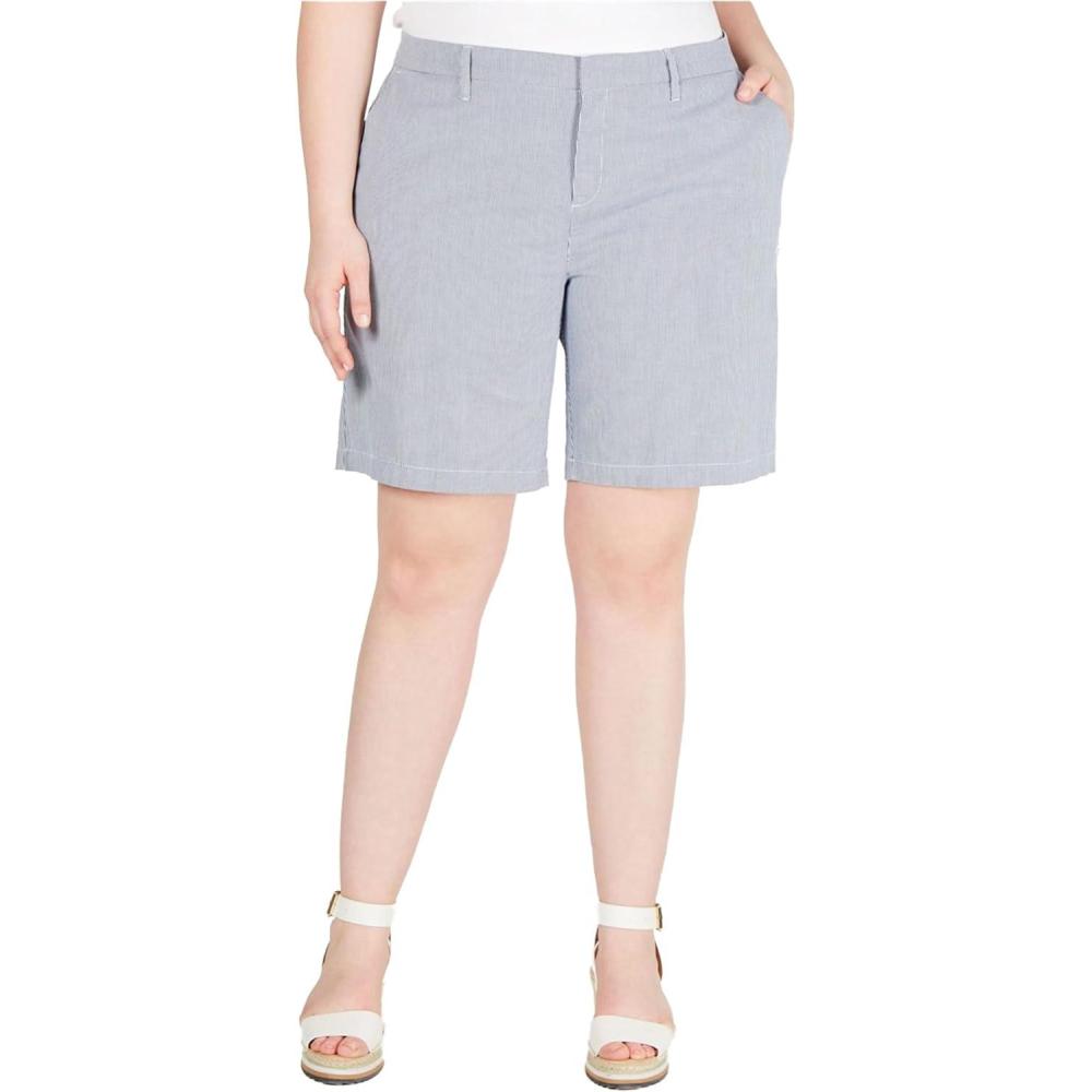 imageTommy Hilfiger Womens Hollywood Mid Rise Business Casual Chino ShortsBrightblue