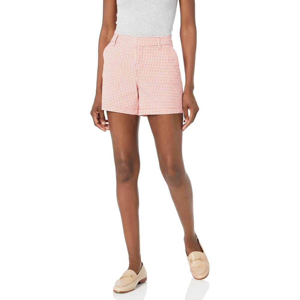 imageTommy Hilfiger Womens Hollywood Mid Rise Business Casual Chino ShortsGeranium Gingham
