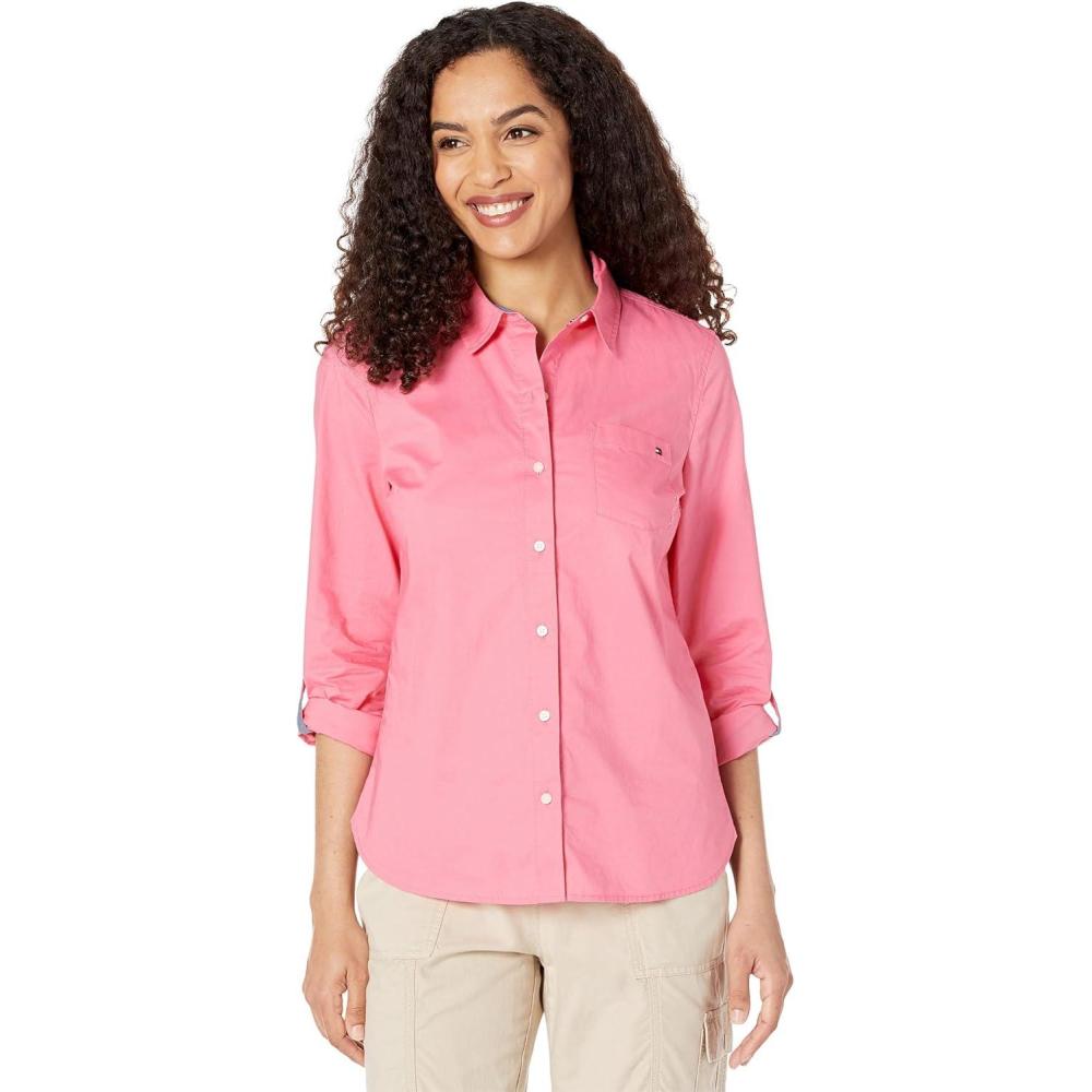 imageTommy Hilfiger Womens Roll Tab ShirtBubblegum