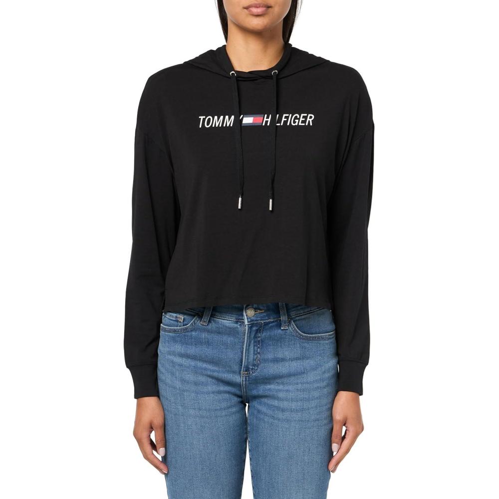 imageTommy Hilfiger Womens Solid Short Sleeve Pique Polo ShirtDeep Black