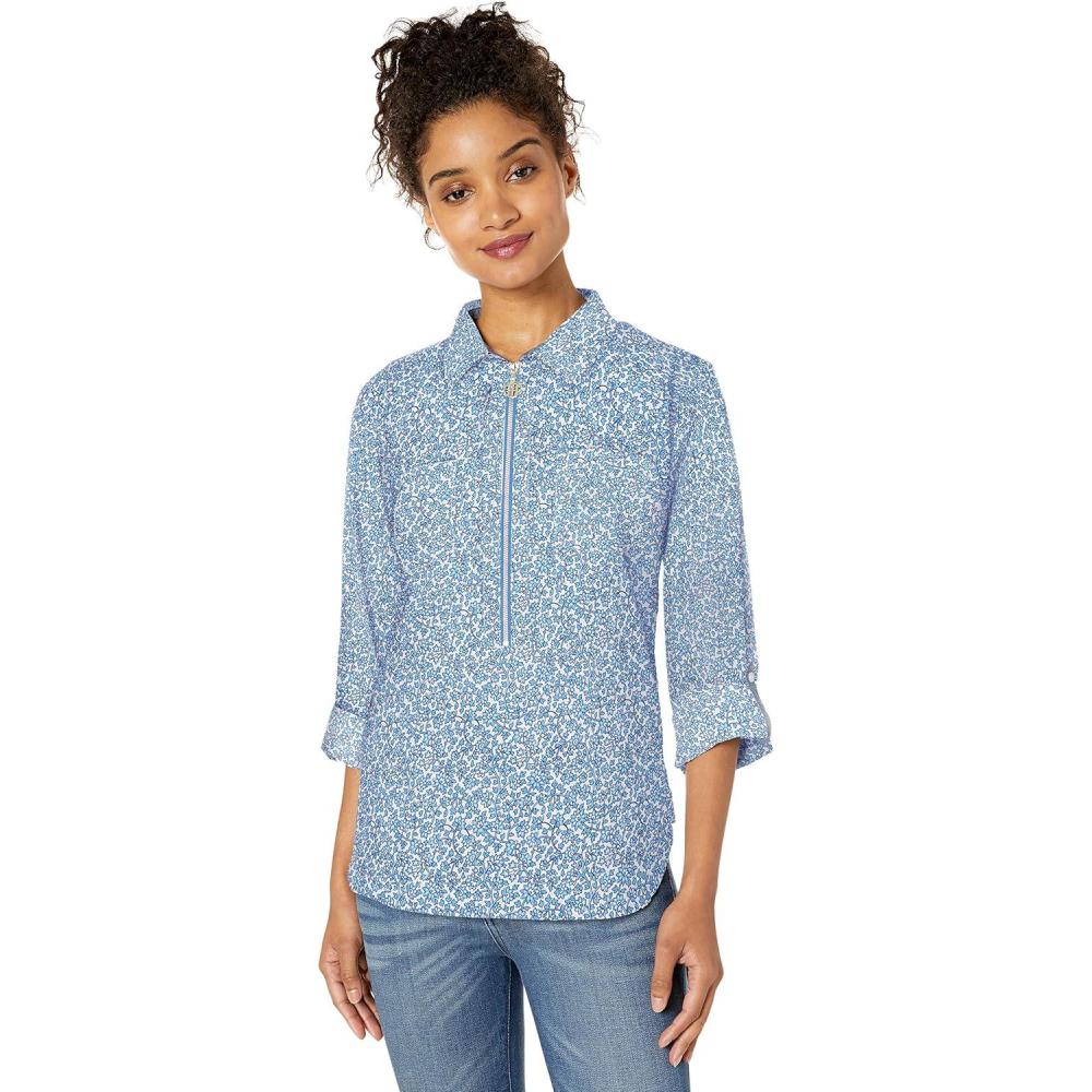imageTommy Hilfiger Womens Solid Short Sleeve Pique Polo ShirtFrench Blue