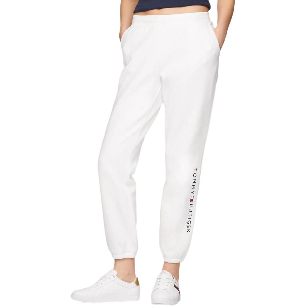 imageTommy Hilfiger Womens Tapered Fleece Jogger SweatpantsOptic White